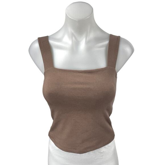 Abercrombie & Fitch Brown Sleeveless Square Neck Cami Camisole Tank Top Size M - Picture 1 of 4